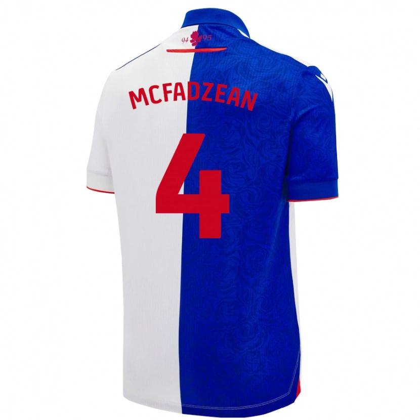 Danxen Niño Camiseta Kyle Mcfadzean #4 Azul Cielo Blanco 1ª Equipación 2024/25 La Camisa