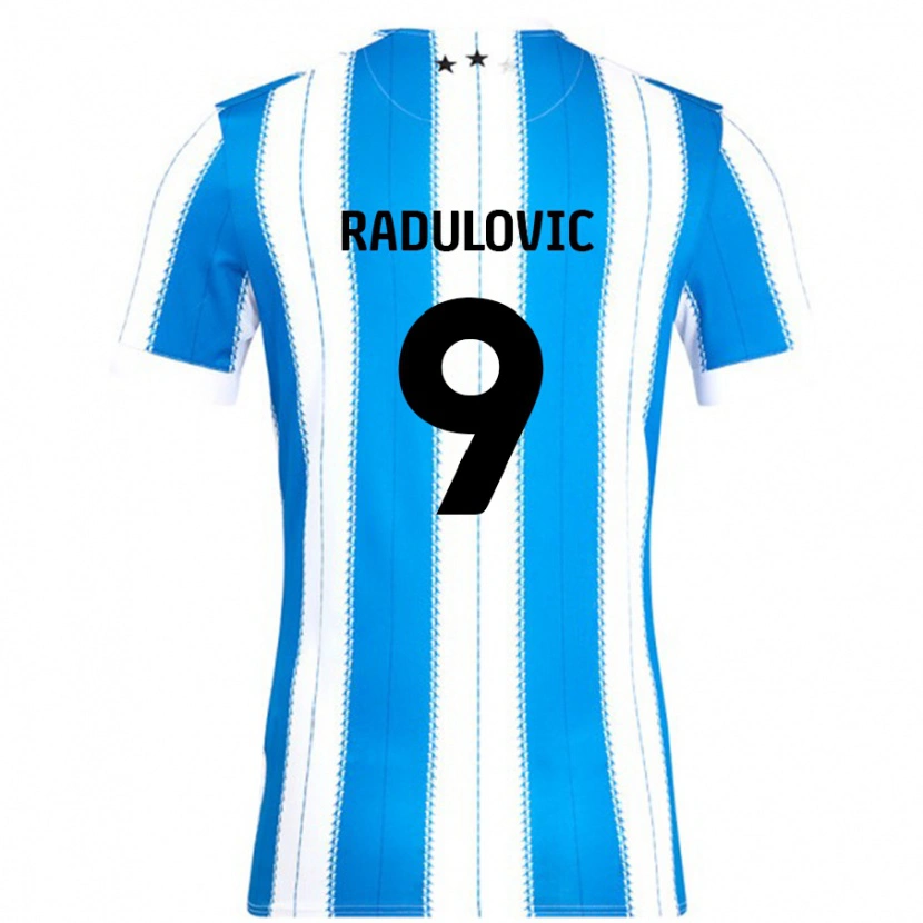 Danxen Niño Camiseta Bojan Radulovic #9 Azul Blanco 1ª Equipación 2024/25 La Camisa