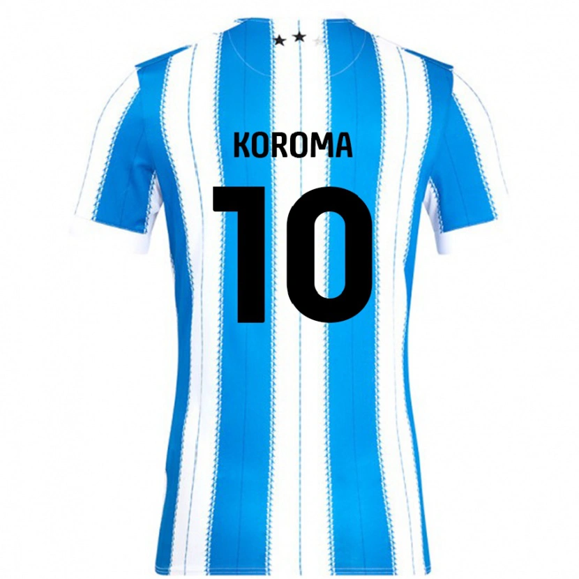 Danxen Niño Camiseta Josh Koroma #10 Azul Blanco 1ª Equipación 2024/25 La Camisa