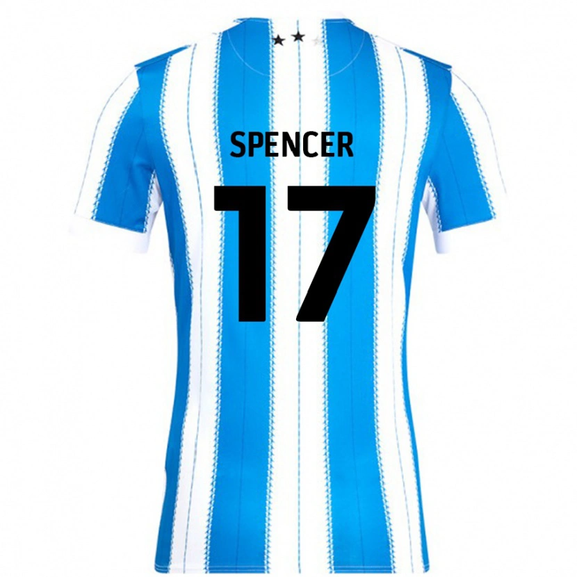 Danxen Niño Camiseta Brodie Spencer #17 Azul Blanco 1ª Equipación 2024/25 La Camisa