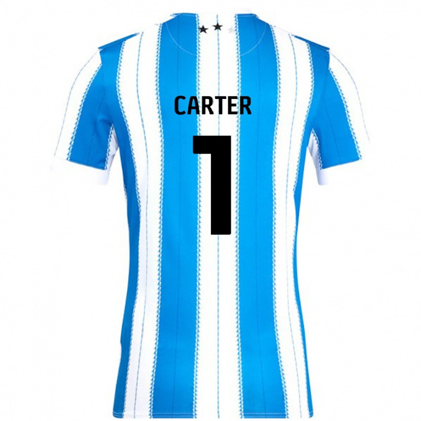 Danxen Niño Camiseta Laura Carter #1 Azul Blanco 1ª Equipación 2024/25 La Camisa