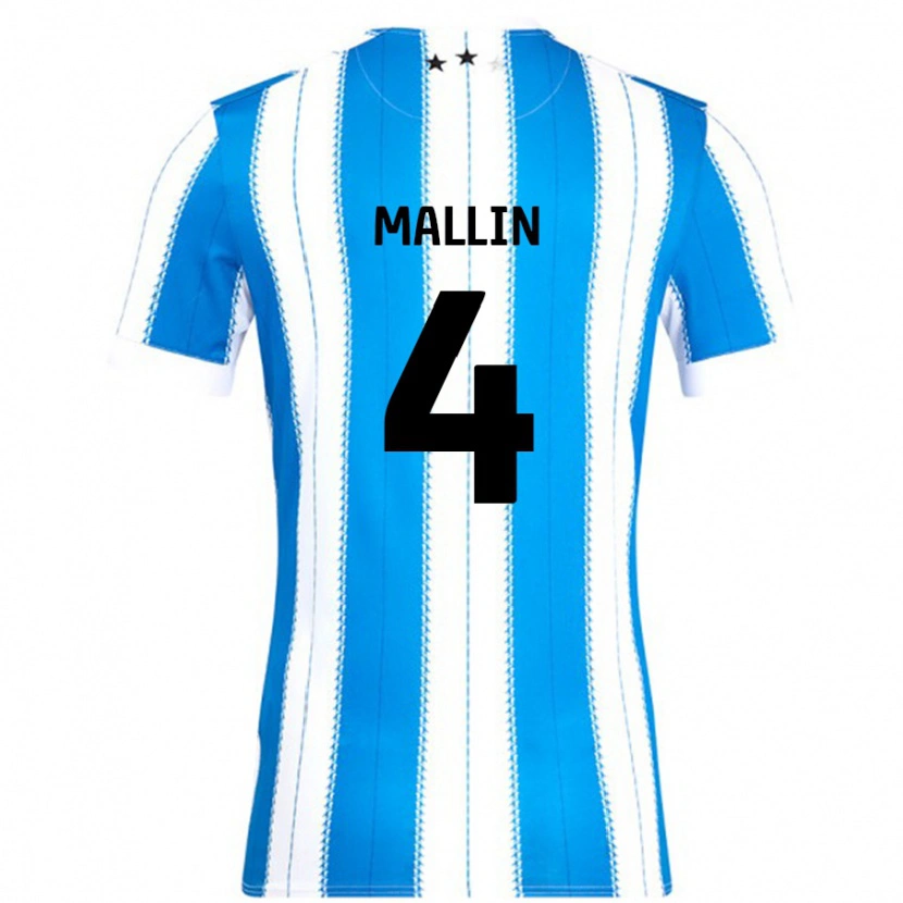 Danxen Niño Camiseta Kate Mallin #4 Azul Blanco 1ª Equipación 2024/25 La Camisa