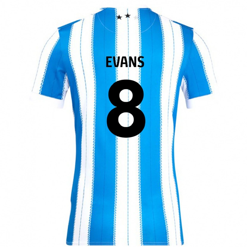 Danxen Niño Camiseta Charley Evans #8 Azul Blanco 1ª Equipación 2024/25 La Camisa