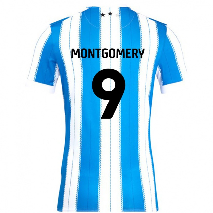 Danxen Niño Camiseta Ria Montgomery #9 Azul Blanco 1ª Equipación 2024/25 La Camisa