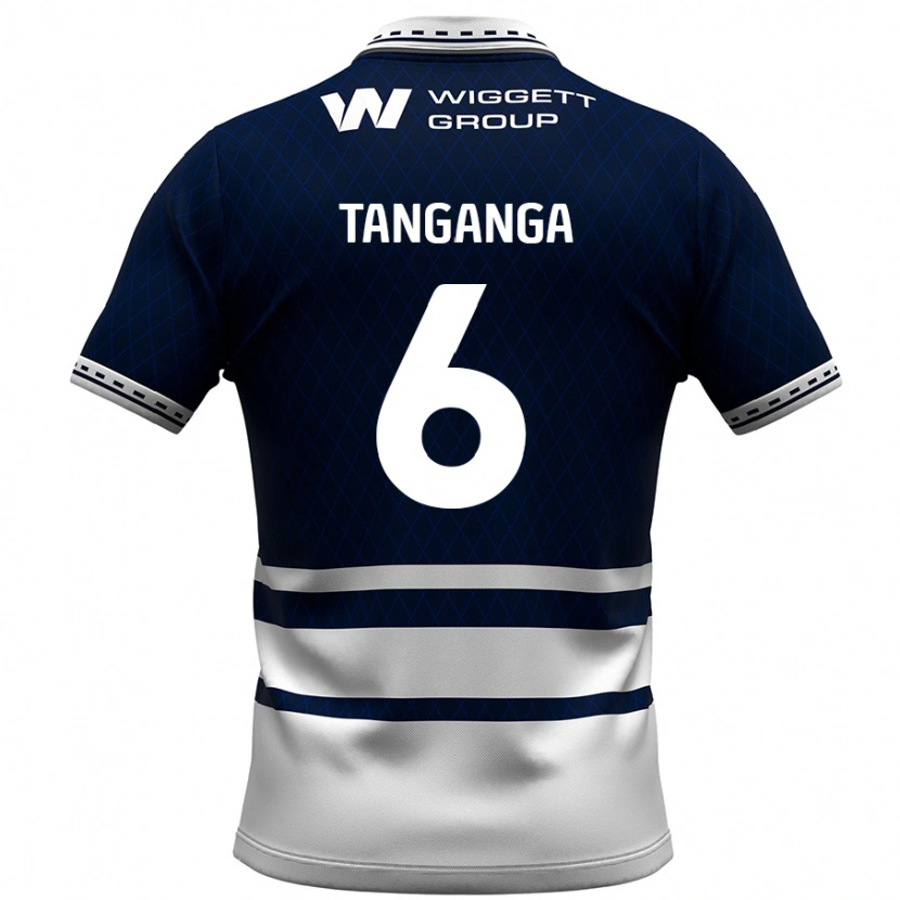 Danxen Niño Camiseta Japhet Tanganga #6 Azul Marino Blanco 1ª Equipación 2024/25 La Camisa