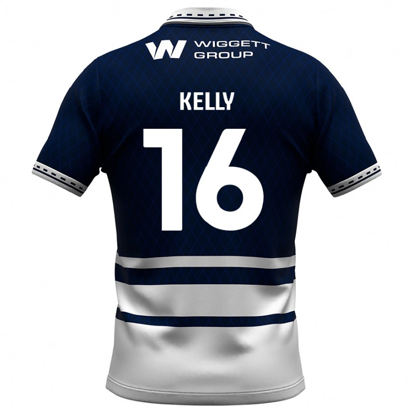 Danxen Niño Camiseta Daniel Kelly #16 Azul Marino Blanco 1ª Equipación 2024/25 La Camisa