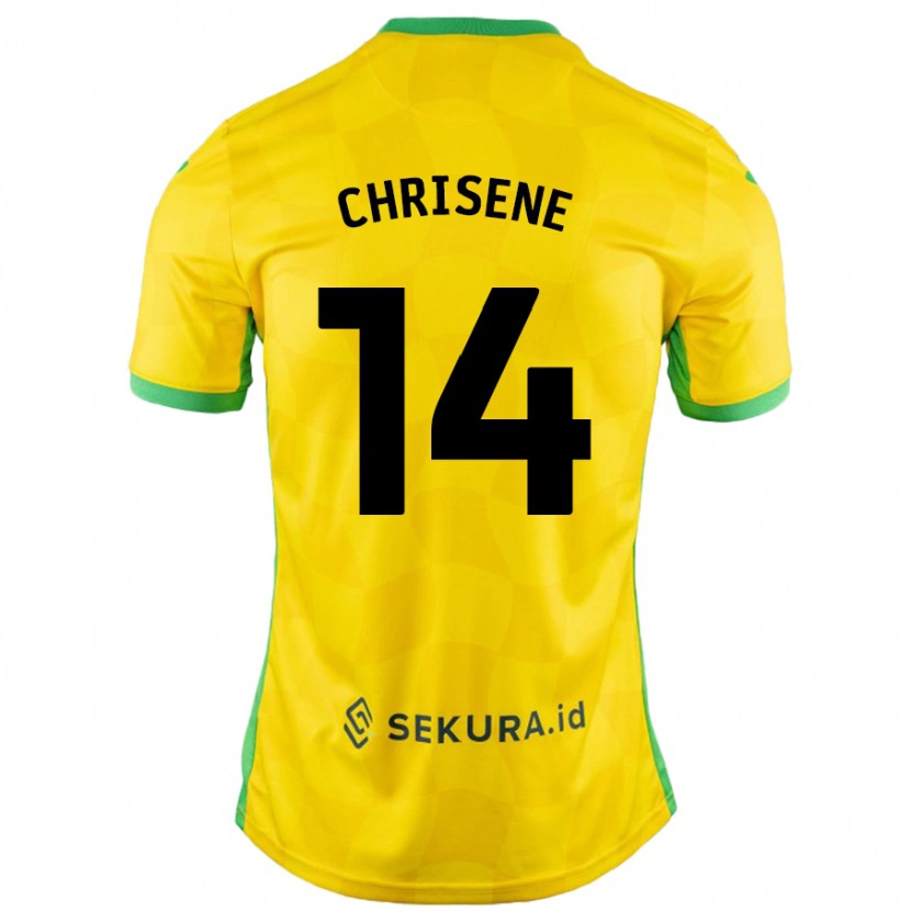 Danxen Niño Camiseta Ben Chrisene #14 Amarillo Verde 1ª Equipación 2024/25 La Camisa