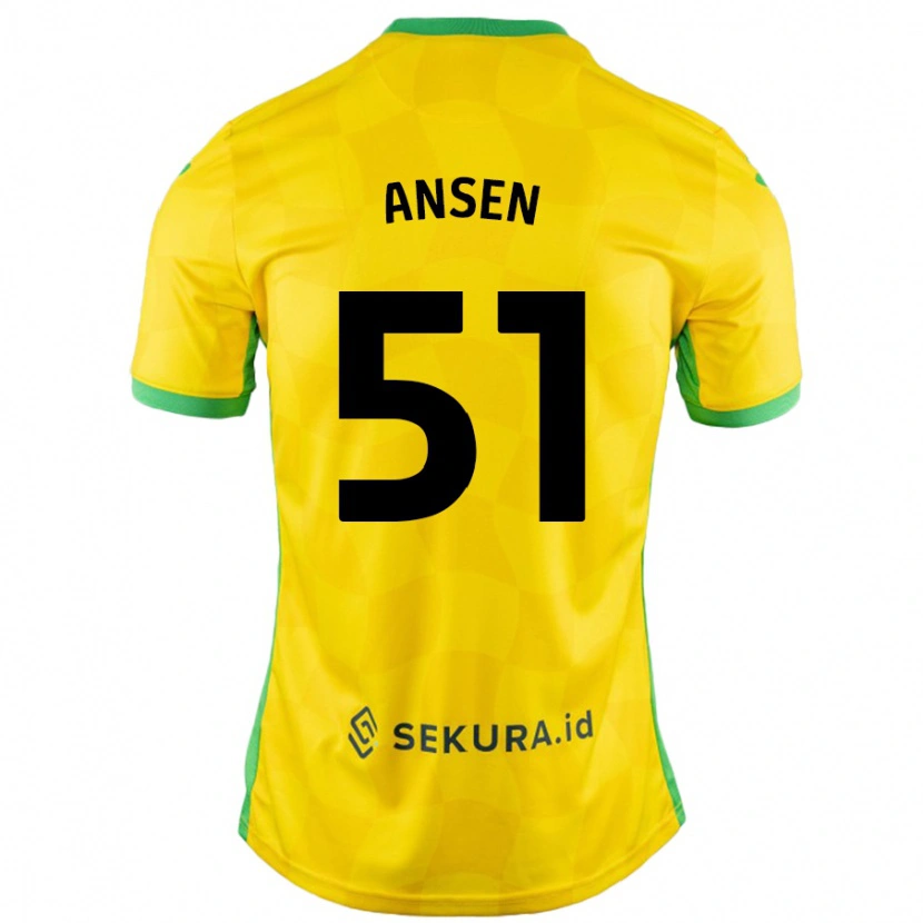 Danxen Niño Camiseta Caleb Ansen #51 Amarillo Verde 1ª Equipación 2024/25 La Camisa