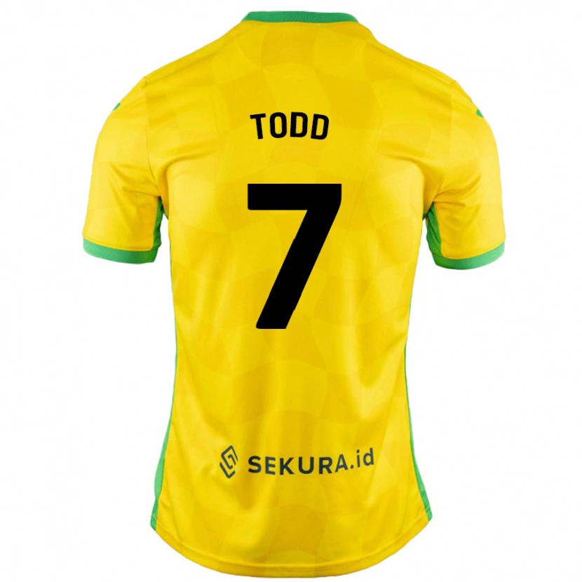 Danxen Niño Camiseta Megan Todd #7 Amarillo Verde 1ª Equipación 2024/25 La Camisa