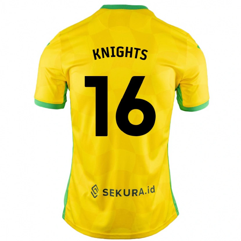 Danxen Niño Camiseta Katie Knights #16 Amarillo Verde 1ª Equipación 2024/25 La Camisa