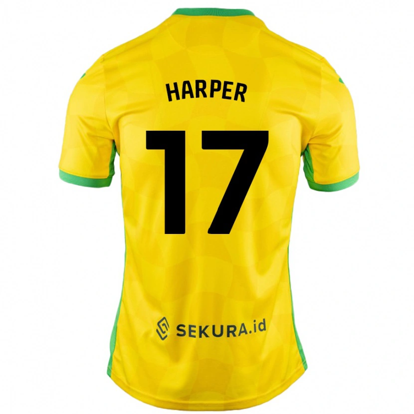 Danxen Niño Camiseta Jess Harper #17 Amarillo Verde 1ª Equipación 2024/25 La Camisa