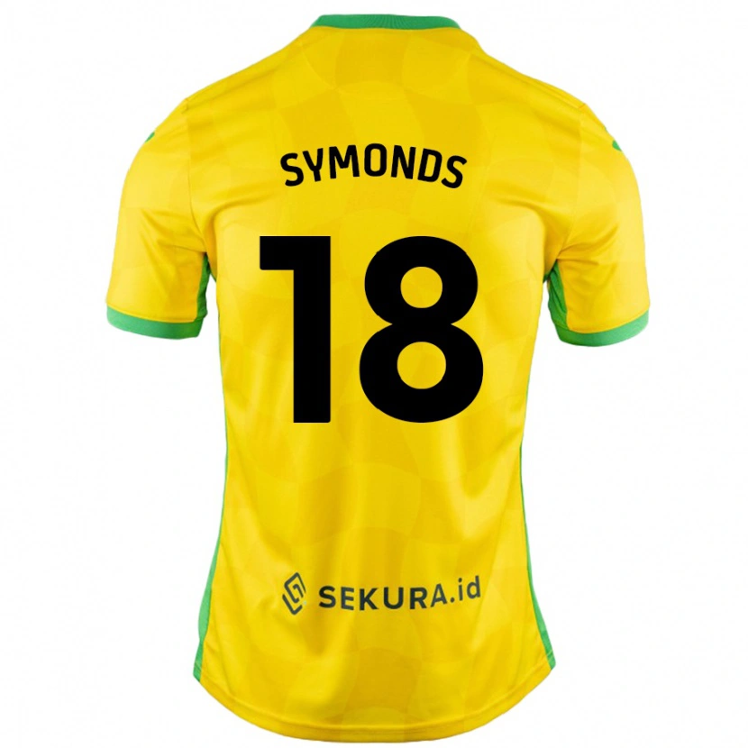 Danxen Niño Camiseta Freya Symonds #18 Amarillo Verde 1ª Equipación 2024/25 La Camisa