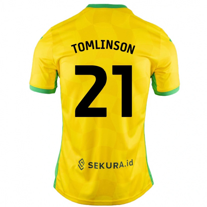 Danxen Niño Camiseta Lauren Tomlinson #21 Amarillo Verde 1ª Equipación 2024/25 La Camisa