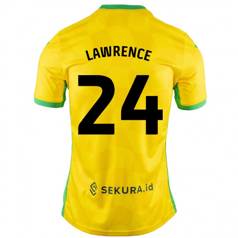 Danxen Niño Camiseta Rachel Lawrence #24 Amarillo Verde 1ª Equipación 2024/25 La Camisa