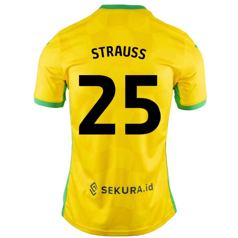 Danxen Niño Camiseta Hope Strauss #25 Amarillo Verde 1ª Equipación 2024/25 La Camisa