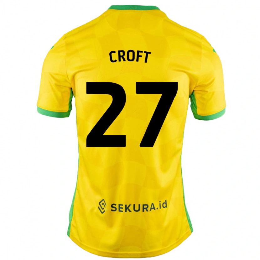 Danxen Niño Camiseta Mary Croft #27 Amarillo Verde 1ª Equipación 2024/25 La Camisa