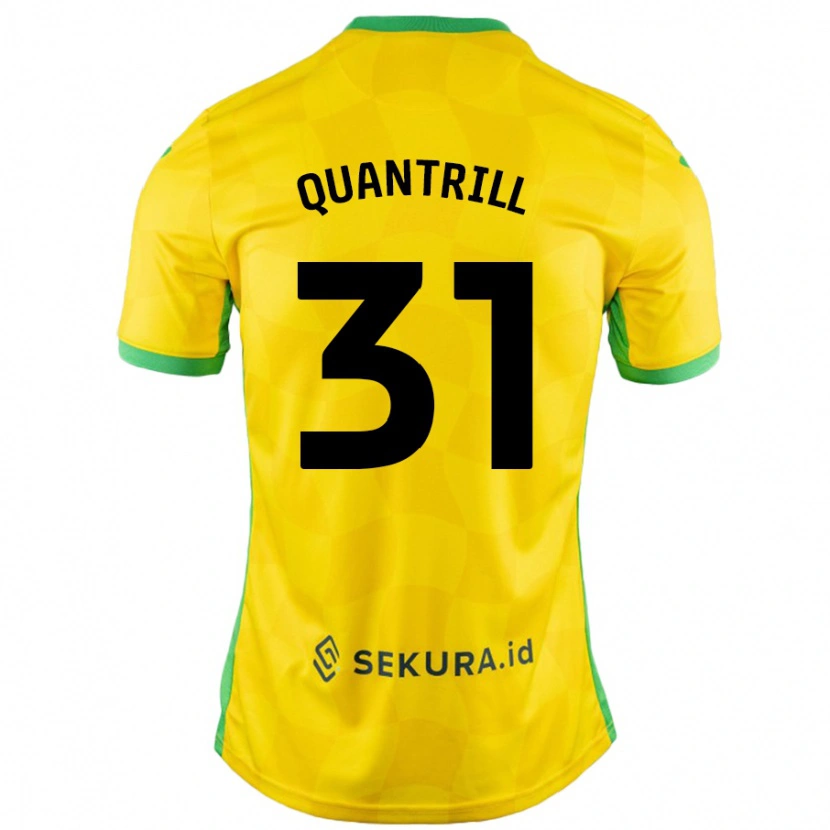 Danxen Niño Camiseta Sarah Quantrill #31 Amarillo Verde 1ª Equipación 2024/25 La Camisa