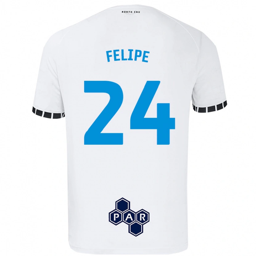 Danxen Niño Camiseta Felipe #24 Blanco 1ª Equipación 2024/25 La Camisa