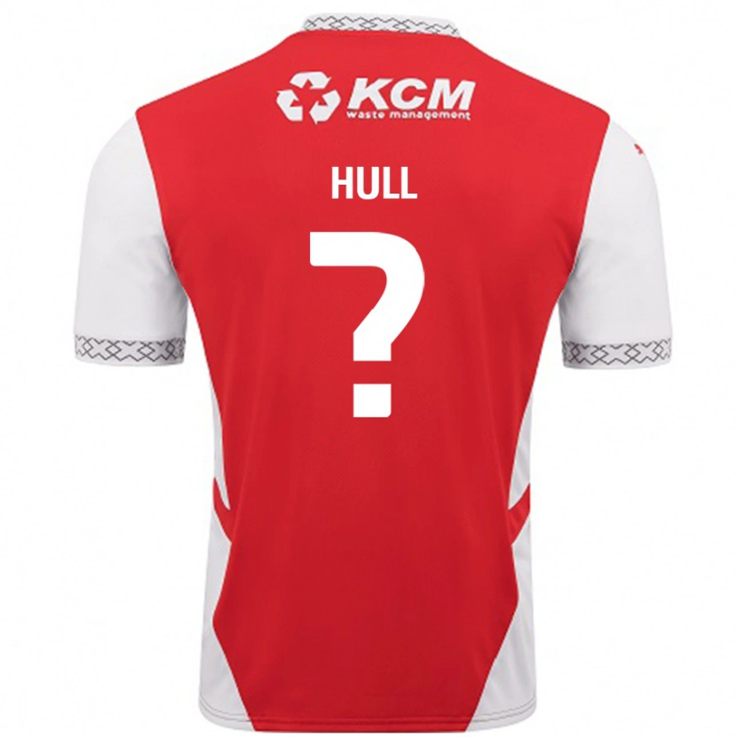 Danxen Niño Camiseta Jake Hull #0 Rojo Blanco 1ª Equipación 2024/25 La Camisa