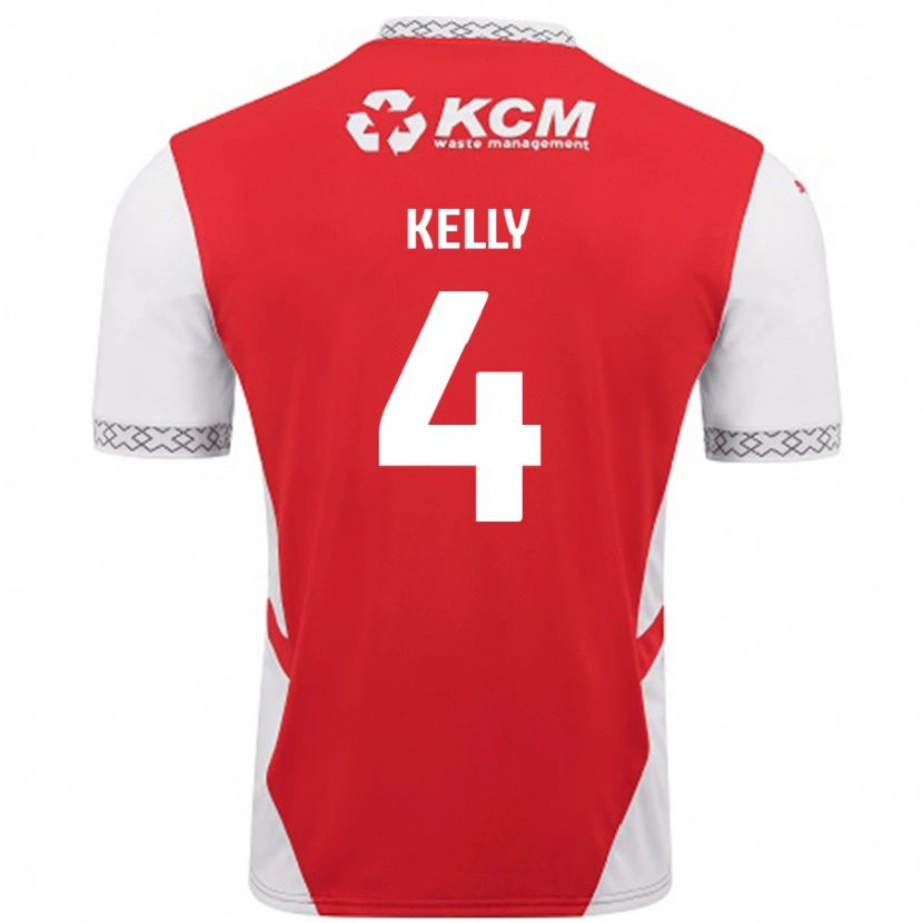 Danxen Niño Camiseta Liam Kelly #4 Rojo Blanco 1ª Equipación 2024/25 La Camisa