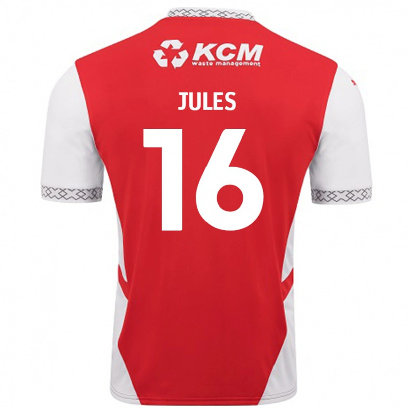 Danxen Niño Camiseta Zak Jules #16 Rojo Blanco 1ª Equipación 2024/25 La Camisa