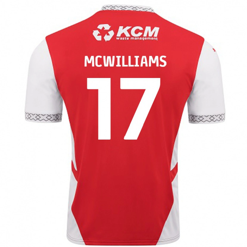 Danxen Niño Camiseta Shaun Mcwilliams #17 Rojo Blanco 1ª Equipación 2024/25 La Camisa