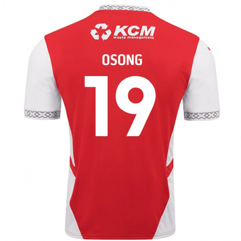 Danxen Niño Camiseta Detlef Esapa Osong #19 Rojo Blanco 1ª Equipación 2024/25 La Camisa