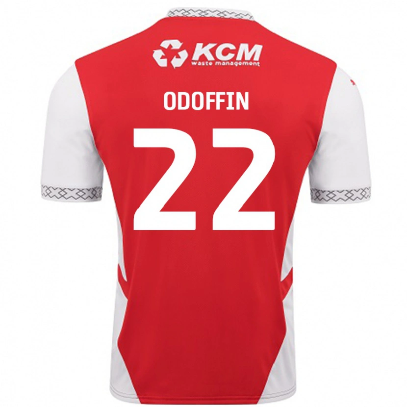 Danxen Niño Camiseta Hakeem Odoffin #22 Rojo Blanco 1ª Equipación 2024/25 La Camisa