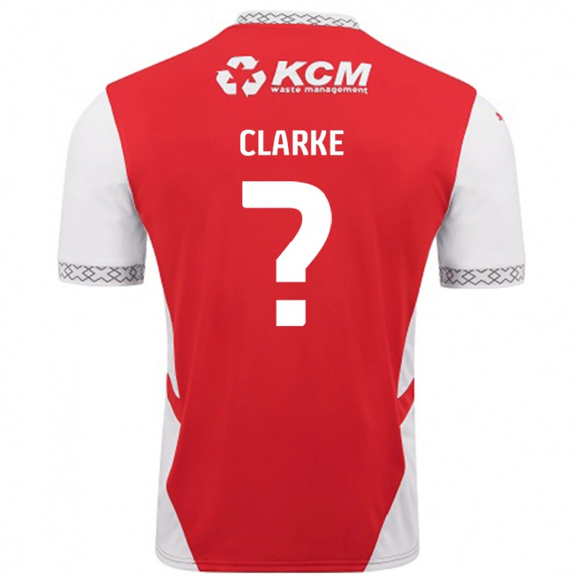 Danxen Niño Camiseta James Clarke #0 Rojo Blanco 1ª Equipación 2024/25 La Camisa