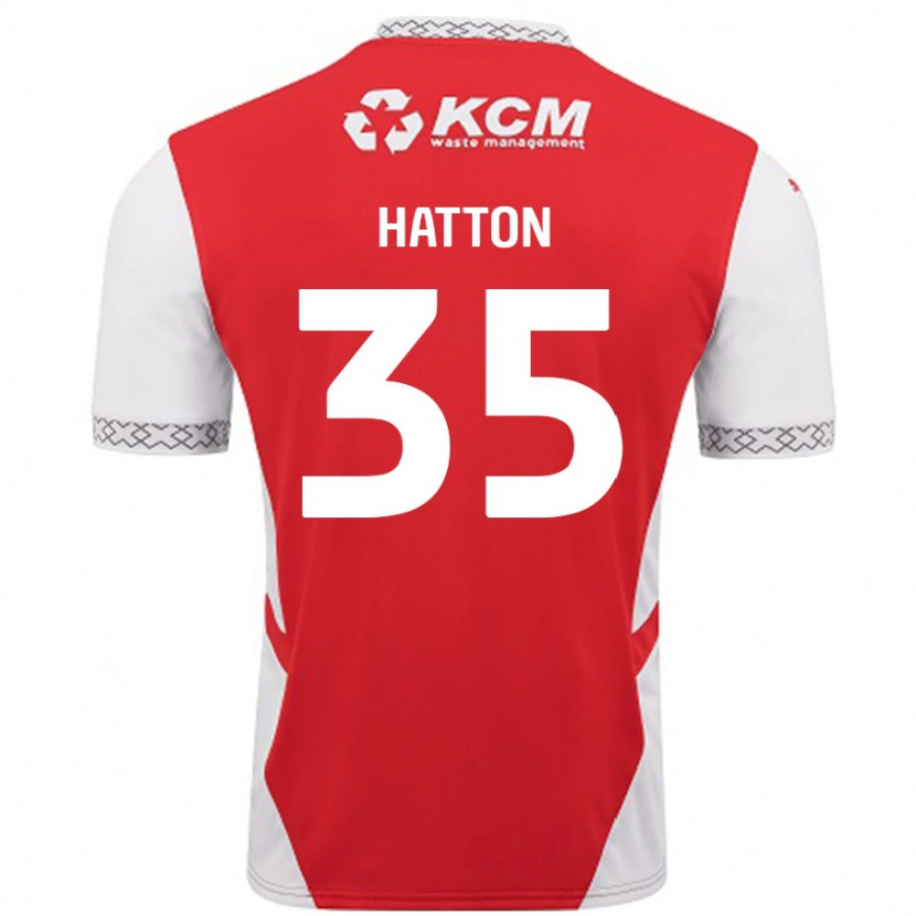 Danxen Niño Camiseta Ben Hatton #35 Rojo Blanco 1ª Equipación 2024/25 La Camisa