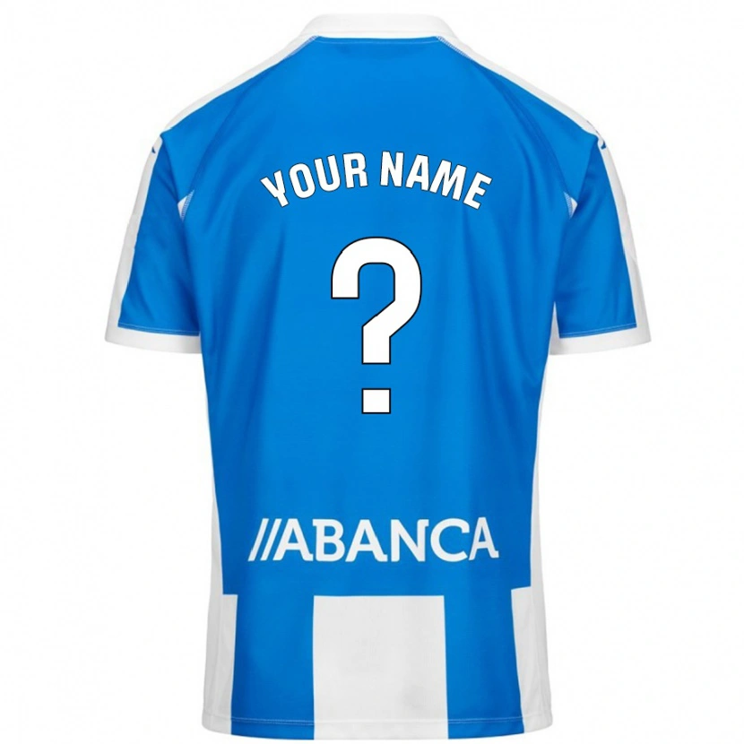 Danxen Niño Camiseta Su Nombre #0 Azul Blanco 1ª Equipación 2024/25 La Camisa