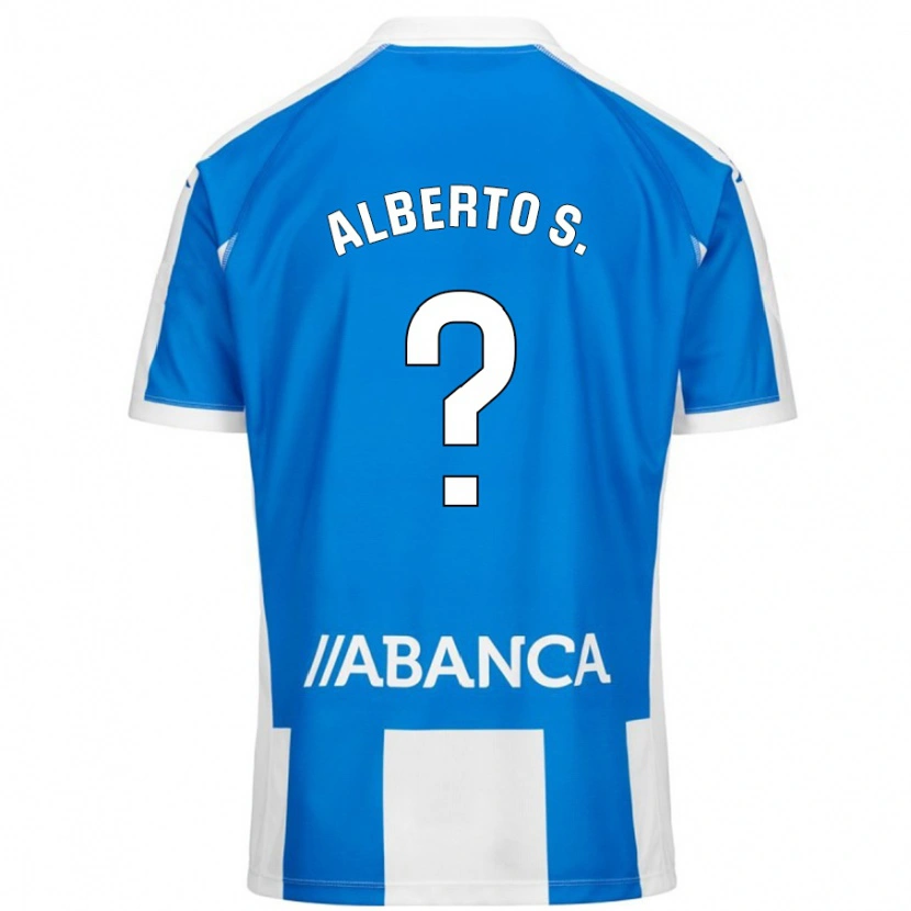 Danxen Niño Camiseta Alberto Sánchez #0 Azul Blanco 1ª Equipación 2024/25 La Camisa