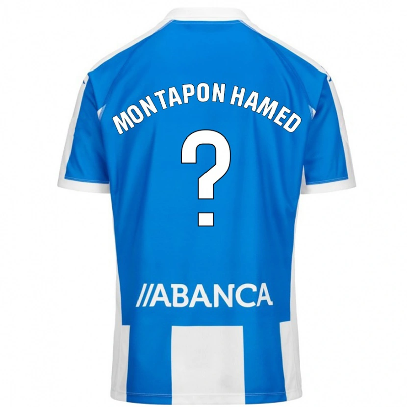 Danxen Niño Camiseta Fadil Montapon Hamed #0 Azul Blanco 1ª Equipación 2024/25 La Camisa