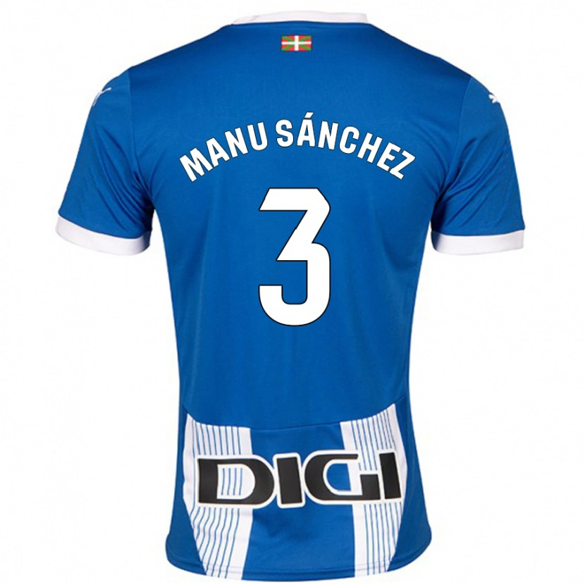 Danxen Niño Camiseta Manu Sánchez #3 Azul 1ª Equipación 2024/25 La Camisa