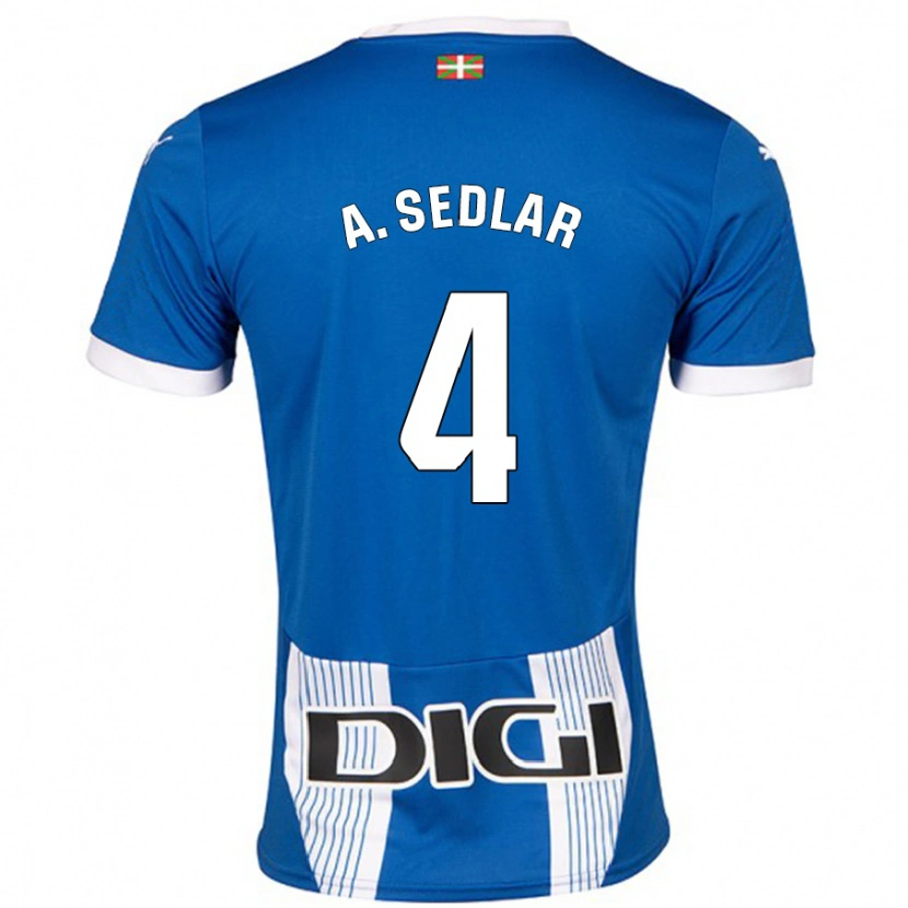 Danxen Niño Camiseta Aleksandar Sedlar #4 Azul 1ª Equipación 2024/25 La Camisa