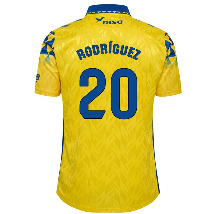 Danxen Niño Camiseta Kirian Rodríguez #20 Amarillo Azul 1ª Equipación 2024/25 La Camisa