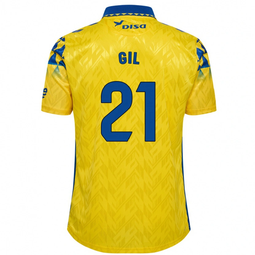 Danxen Niño Camiseta Iván Gil #21 Amarillo Azul 1ª Equipación 2024/25 La Camisa