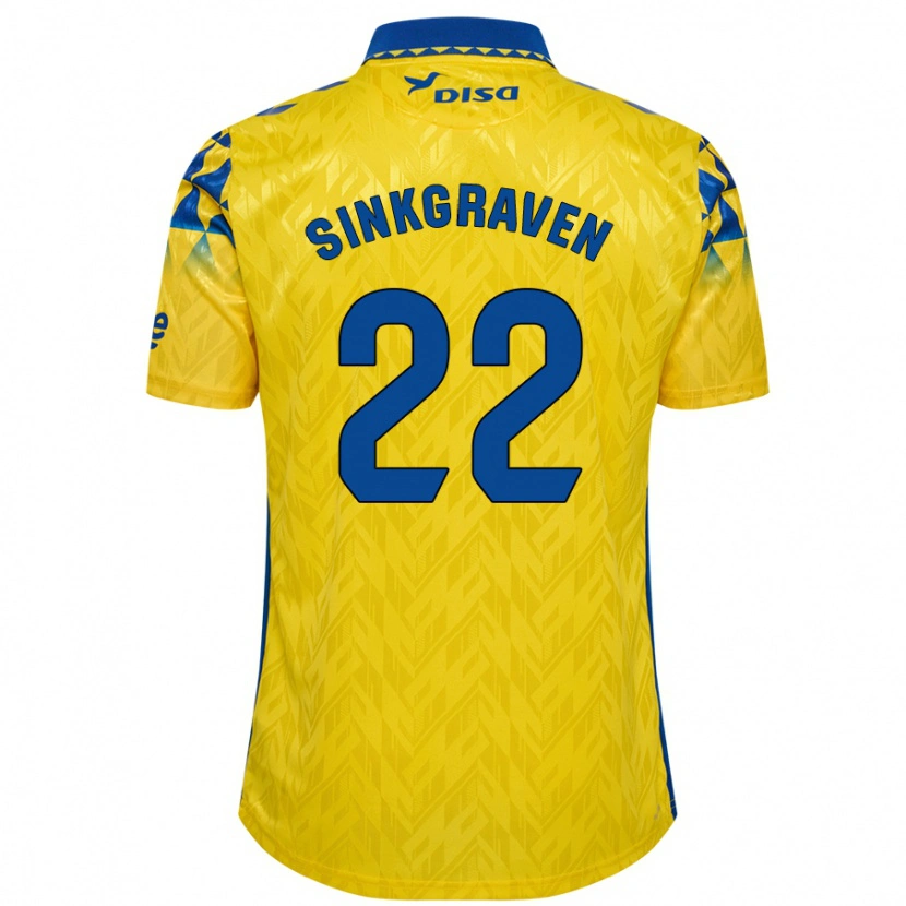 Danxen Niño Camiseta Daley Sinkgraven #22 Amarillo Azul 1ª Equipación 2024/25 La Camisa