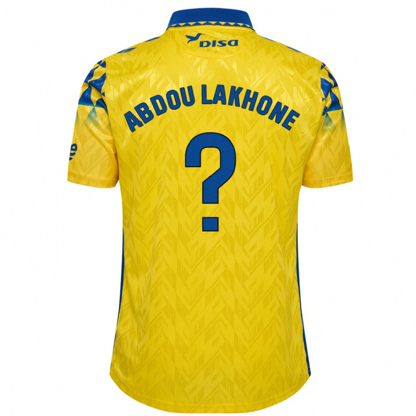 Danxen Niño Camiseta Pape Abdou Lakhone #0 Amarillo Azul 1ª Equipación 2024/25 La Camisa