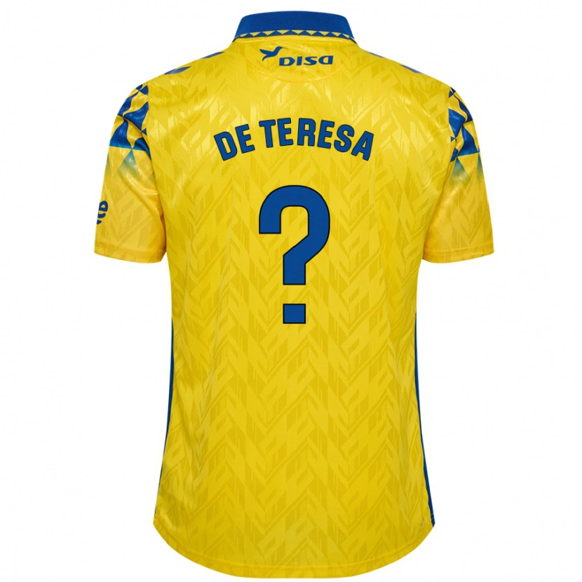 Danxen Niño Camiseta Emilio De Teresa #0 Amarillo Azul 1ª Equipación 2024/25 La Camisa