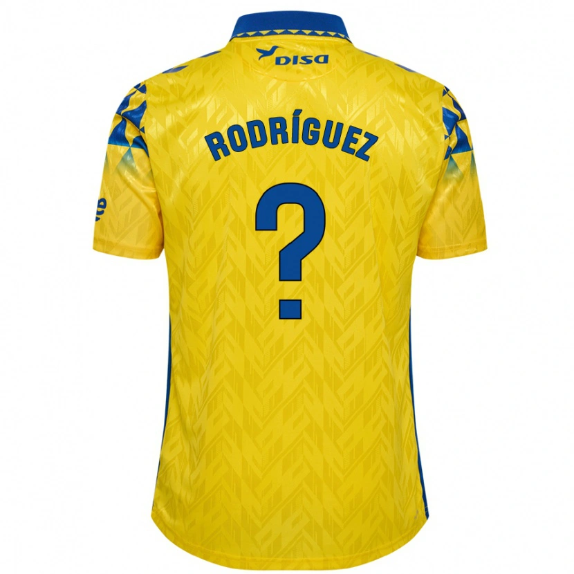 Danxen Niño Camiseta David Rodríguez #0 Amarillo Azul 1ª Equipación 2024/25 La Camisa