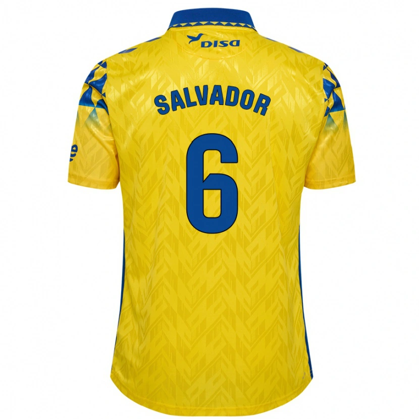 Danxen Niño Camiseta Pol Salvador #6 Amarillo Azul 1ª Equipación 2024/25 La Camisa