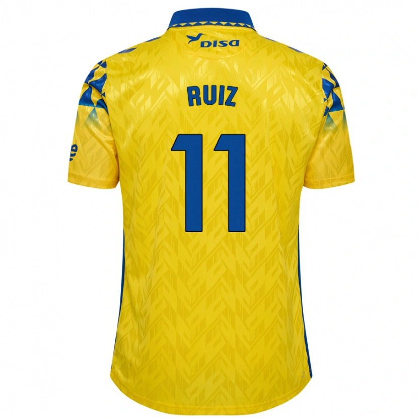 Danxen Niño Camiseta Sergio Ruiz #11 Amarillo Azul 1ª Equipación 2024/25 La Camisa