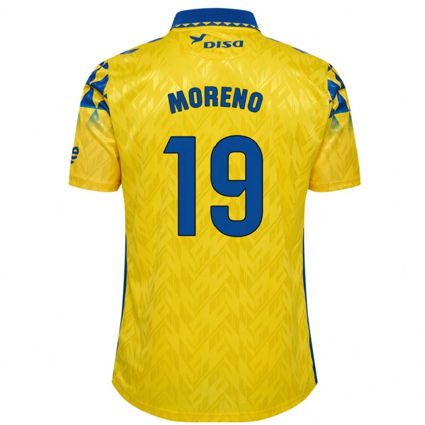 Danxen Niño Camiseta Fernando Moreno #19 Amarillo Azul 1ª Equipación 2024/25 La Camisa