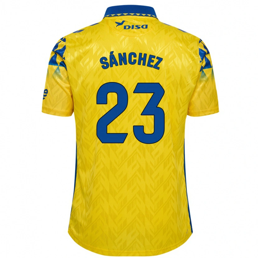 Danxen Niño Camiseta Omar Sánchez #23 Amarillo Azul 1ª Equipación 2024/25 La Camisa