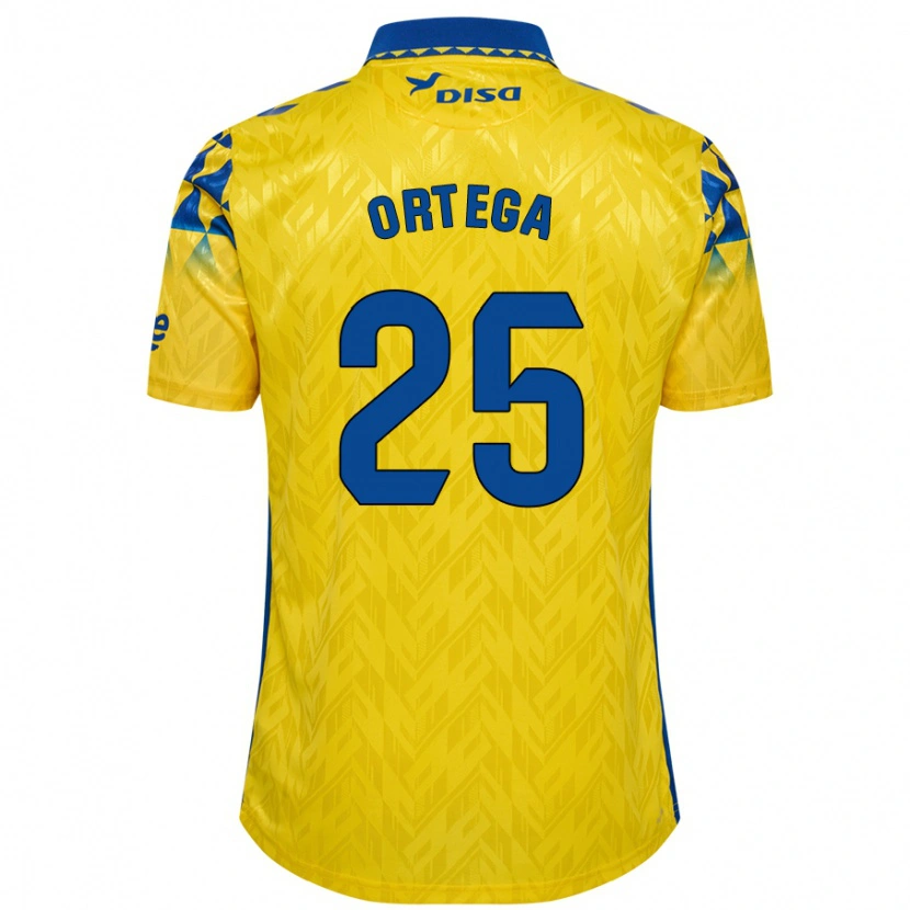 Danxen Niño Camiseta Edián Ortega #25 Amarillo Azul 1ª Equipación 2024/25 La Camisa