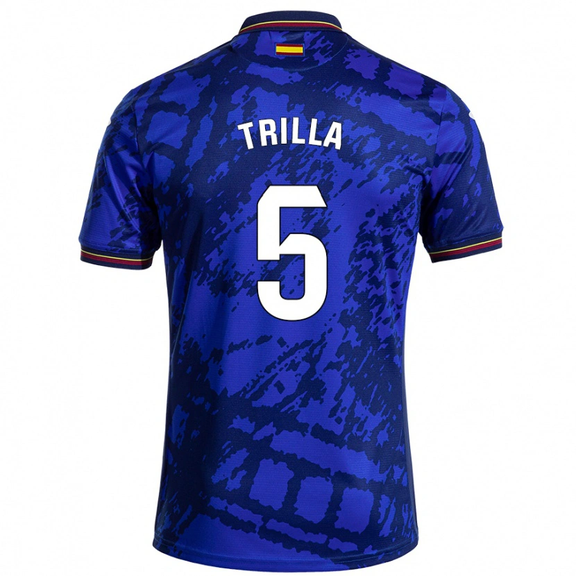 Danxen Niño Camiseta Guillem Trilla #5 Azul Más Oscuro 1ª Equipación 2024/25 La Camisa