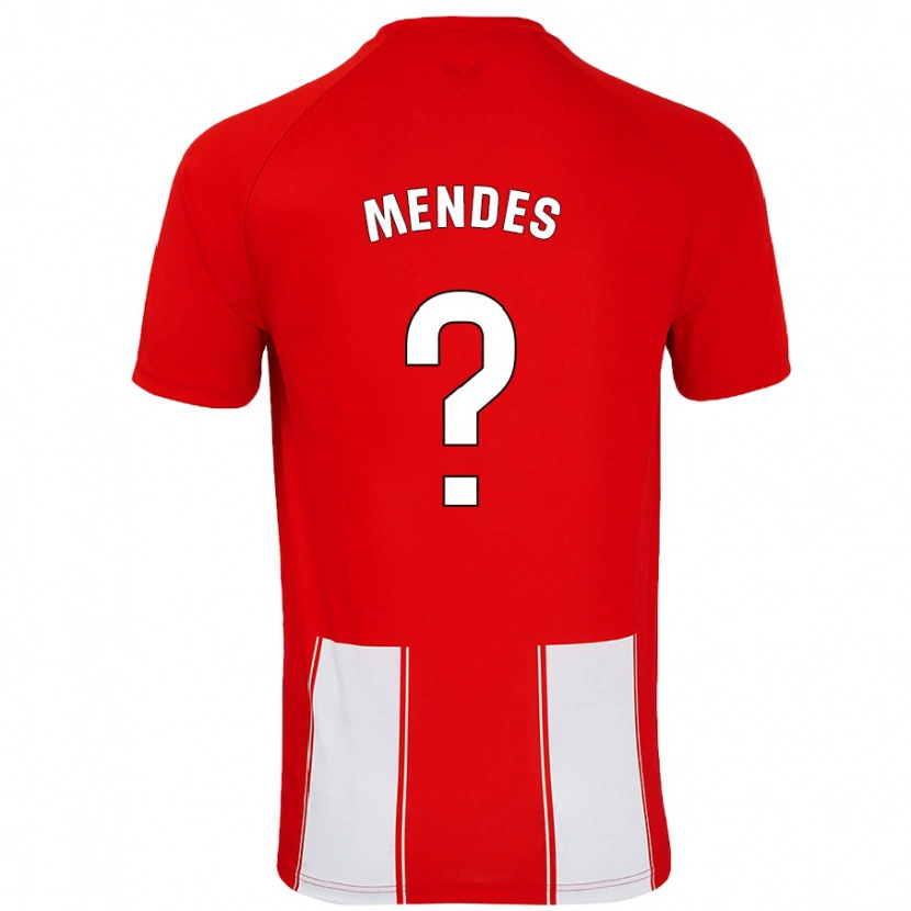 Danxen Niño Camiseta Houboulang Mendes #0 Rojo Blanco 1ª Equipación 2024/25 La Camisa