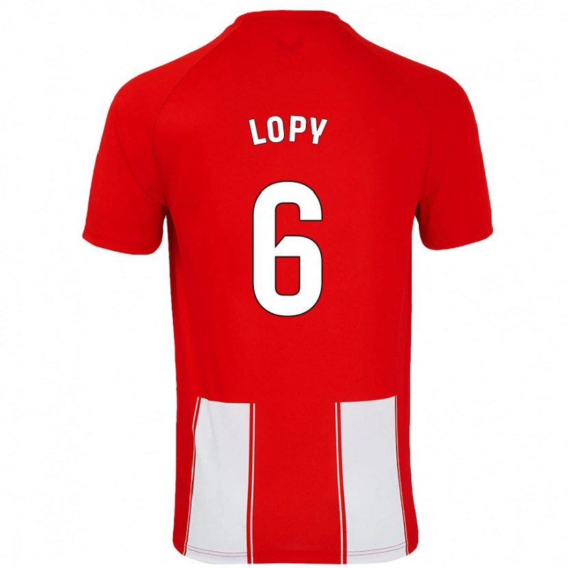 Danxen Niño Camiseta Dion Lopy #6 Rojo Blanco 1ª Equipación 2024/25 La Camisa