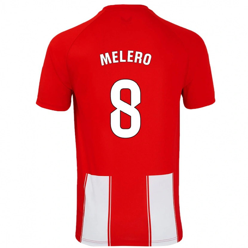 Danxen Niño Camiseta Gonzalo Melero #8 Rojo Blanco 1ª Equipación 2024/25 La Camisa